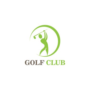 Golf logosu illüstrasyon vektör tasarımı sopayı sallayan kişinin
