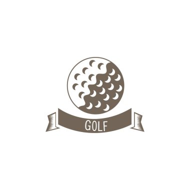 Golf markası logo illüstrasyon topu tasarım şablonu vektörü