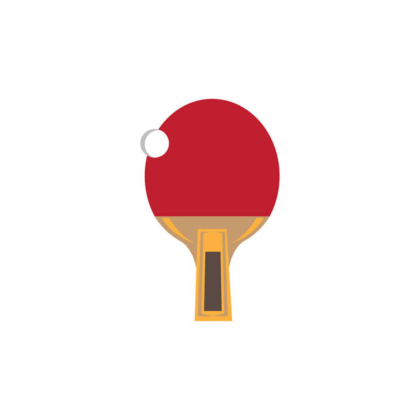 Table tennis racket and ball icon color design vector illustration