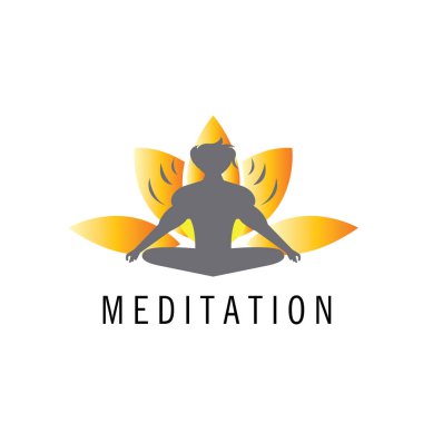 Meditasyon illüstrasyon çiçek logosu renk şablonu tasarım vektörü