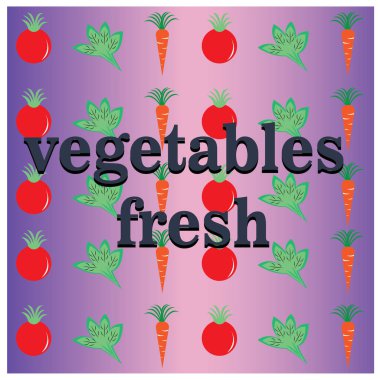 Domates, hardal yeşili, havuç gibi taze sebze örnekleri. vektör tasarımı