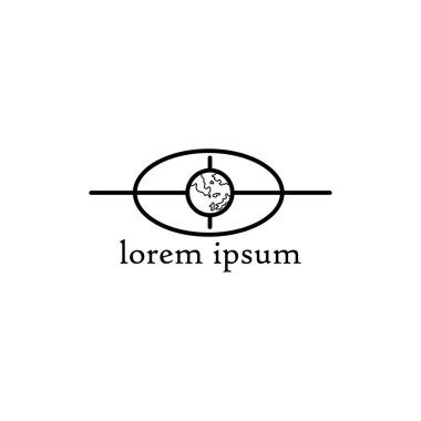 Dünya teknolojisi tasarım vektör şablonunun göz logosu çizimi