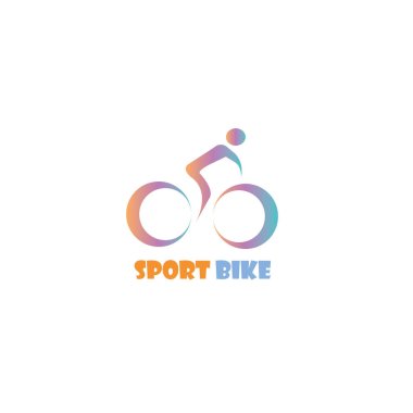 Renk tasarım şablonunun bisiklet logosu çizimi