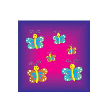 Kelebek renkli resimli arka plan. vektör tasarımı