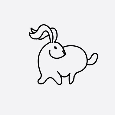 Benzersiz bir yaratıcı logo vektör tasarım simgesinin tavşan çizimi