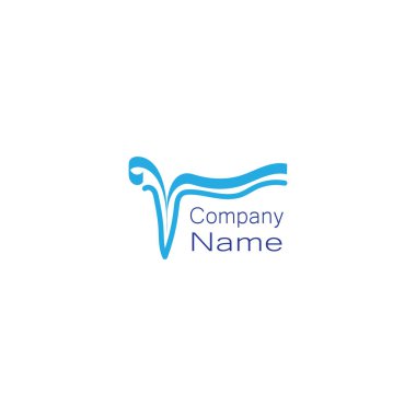 Su tasarımı vektör çizim şirketleri için V harfi yaratıcı logo.