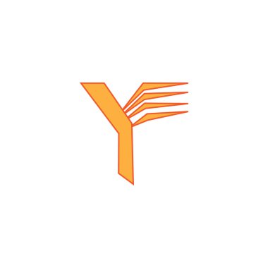 Y harfi yaratıcı tasarım vektörü çizimi