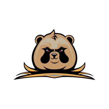 panda baş maskotu logo vektör çizimi tasarımı