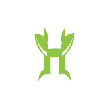 H harfi basit logo şablon çizim vektör tasarımı