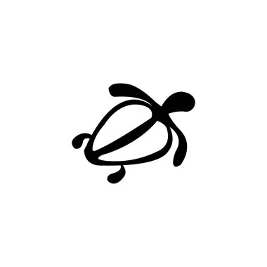 Eşsiz komik kaplumbağa logosu vektör tasarımı çizimi