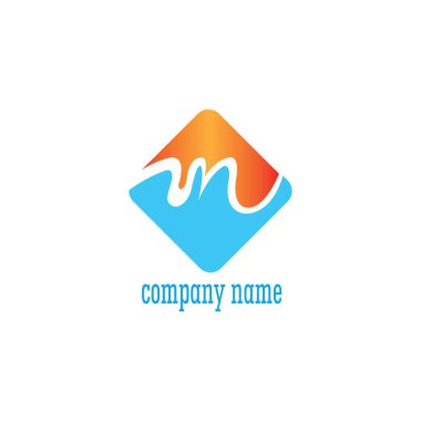 M harfi eşsiz yaratıcı vektör tasarımı.
