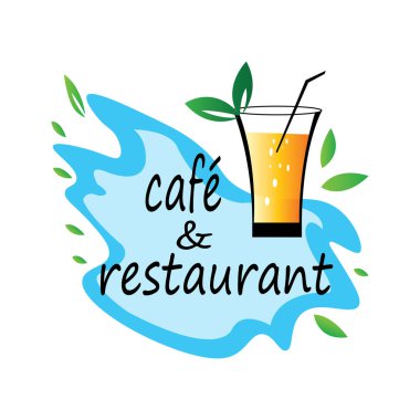 Kafeler ve restoranlar için logolar tasarım vektörü şablonu içiyorlar.