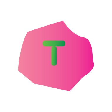 Basit t vektör renk tasarımı simgesi