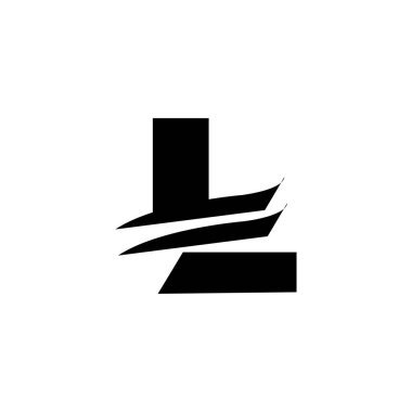 Bir siyah vektör tasarımının l vektör illüstrasyonu