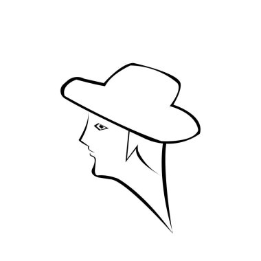 Güzel kadın basit tasarım vektör çizimi