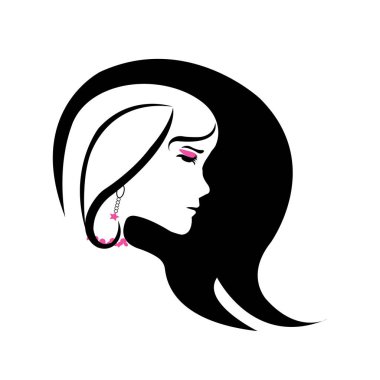 Güzel kadın basit tasarım vektör çizimi