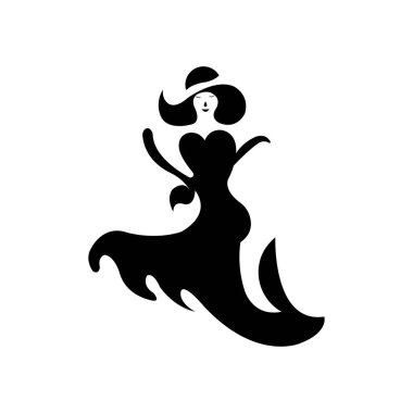 Güzel kadın basit tasarım vektör çizimi