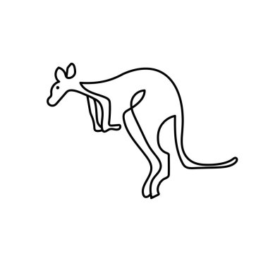 kanguru basit vektör tasarımı çizimi