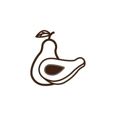 kahverengi avokado renk ikonu tasarım vektörü