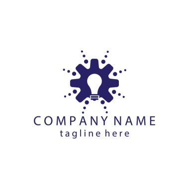 soyut ışık logosu illüstrasyon dişli tasarım şablonu vektörü