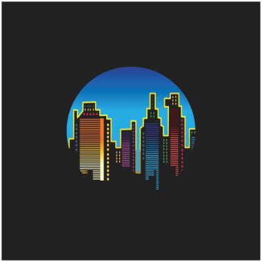kentsel yapı vektörü illüstrasyon manzara arkaplan tasarım çember klip sanatı