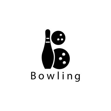 B vektör logosu, bowling salonu tasarım şablonu