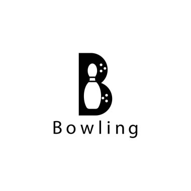 B vektör logosu, bowling salonu tasarım şablonu
