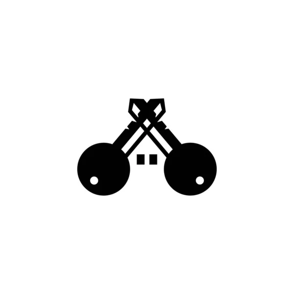 Chiave Casa Logo Disegno Vettoriale Illustrazione — Vettoriale Stock
