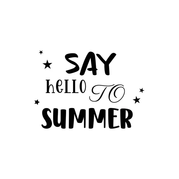 Say Hello Summer Quote Lettering Inspiration Ornament — Stock Vector