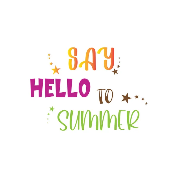 Hallo Zum Sommer Zitat Schriftzug Inspiration Ornament — Stockvektor