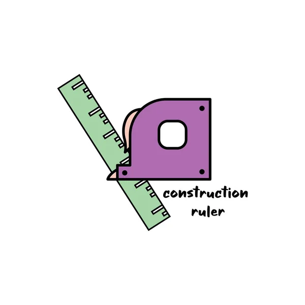 Règle Logo Icône Vecteur Conception Illustration Équipement — Image vectorielle