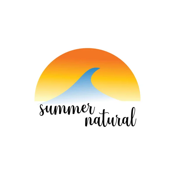 ランドスケープサークルロゴ夏の自然ベクトルデザイン — ストックベクタ