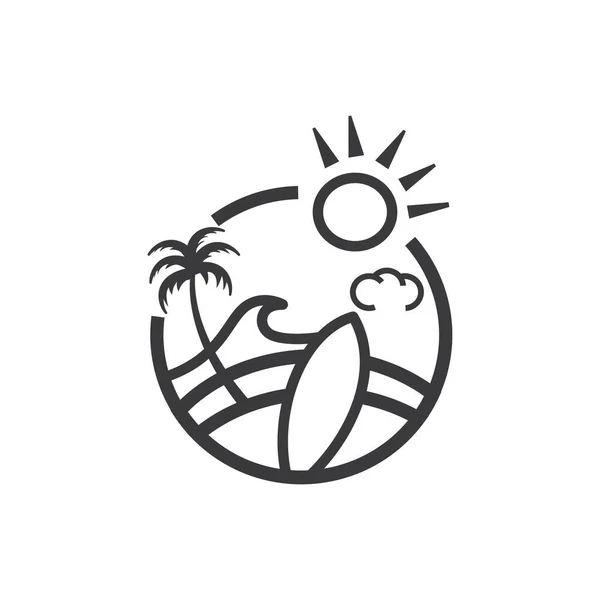 Naturaleza Logo Ilustración Líneas Círculos Verano Diseño Vector — Archivo Imágenes Vectoriales