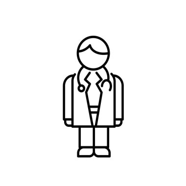doktor simgesi karakter çizimi vektör tasarımı