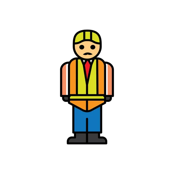 Carácter Constructor Icono Vector Diseño Ilustración — Vector de stock