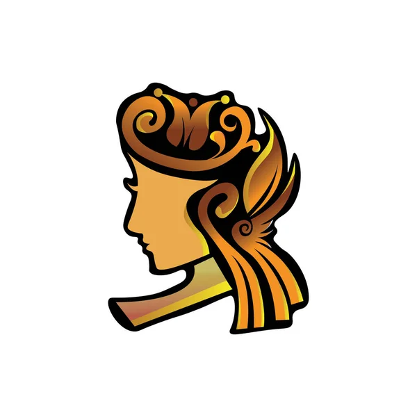 Koninklijke Prinses Logo Illustratie Vector Grafisch Ontwerp Mode Mascotte — Stockvector