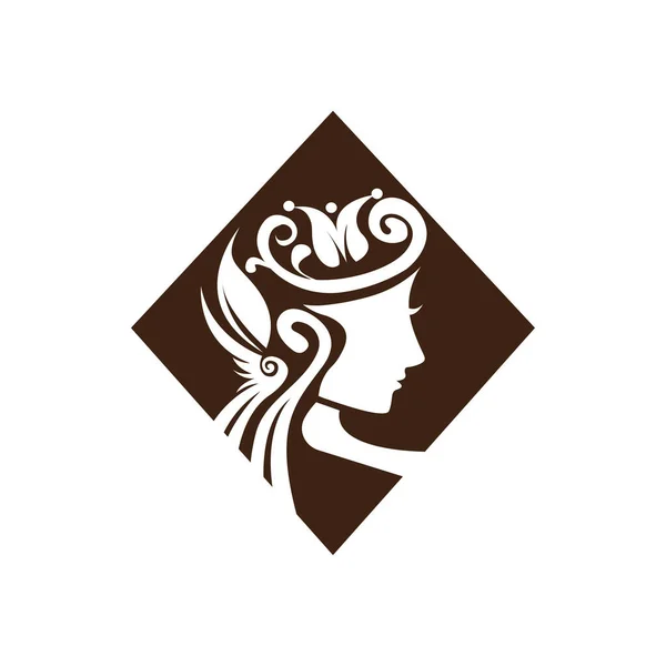 Королівська Принцеса Логотип Ілюстрація Векторний Графічний Дизайн Мода — стоковий вектор