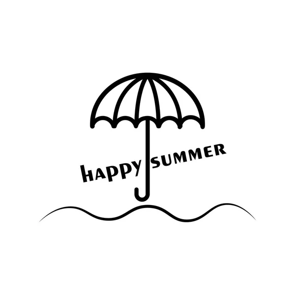 Regenschirm Symbol Sommer Illustration Vektor Design Strand — Stockvektor