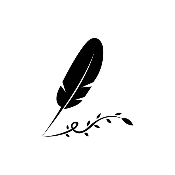 Логотип Векторного Перо Натурального Дизайна — стоковый вектор