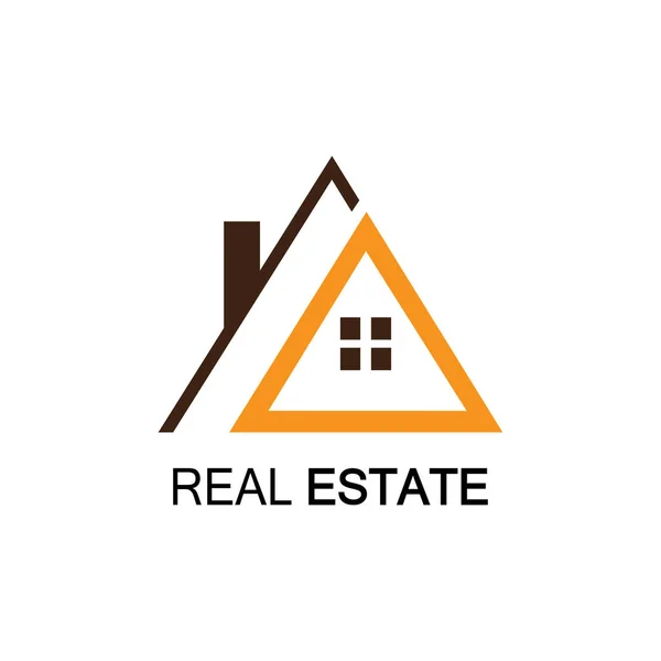 Triângulo Imobiliário Logotipo Linha Design Ilustração Modelo — Vetor de Stock