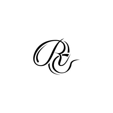 RC ilk logo tipografi harf vektörü