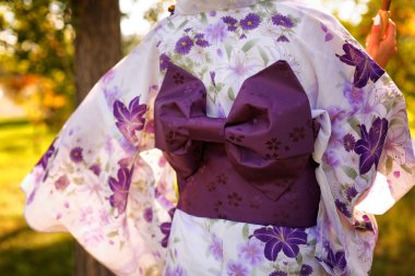 beautiful asian woman in kimono  clipart