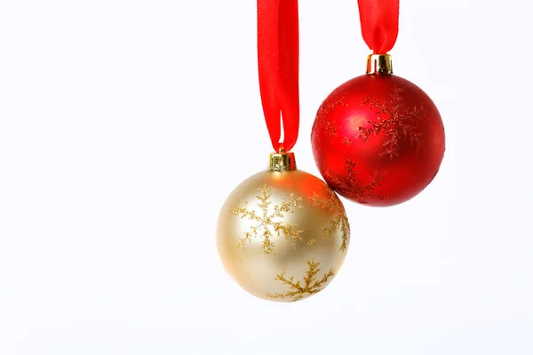 Christmas tree, toys on white background — Stock Photo, Image