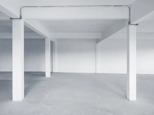 Tomt utrymme vit vägg Cement golv interiör bakgrund — Stockfoto