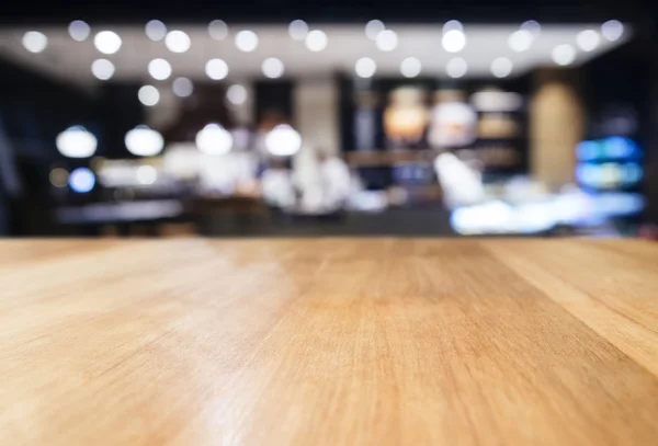 Table top counter with Blurred Bar Restaurant with Lighting — Stock Photo, Image