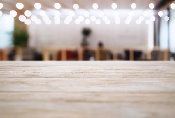 Mesa superior con Blurred Bar restaurante café fondo —  Fotos de Stock