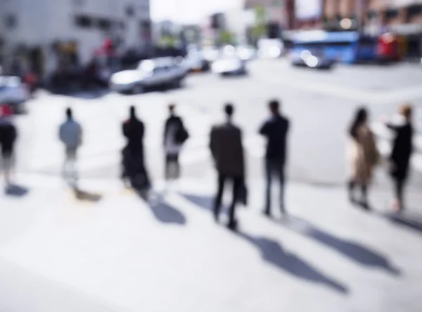 Blur People walk on street Cross intersection Urban Lifestyle — Stock Photo, Image