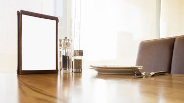 Menü Çerçeve tablo Restoran kafeterya salonu kadar alay