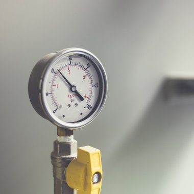 Pressure gauge Meter installed clipart