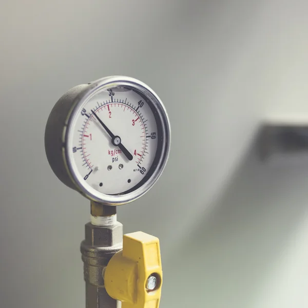 Pressure gauge Meter installed — Stock Photo, Image